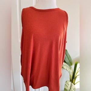 NWT OLD NAVY Burnt Orange Ribbed Sleeveless Short Tank Top New